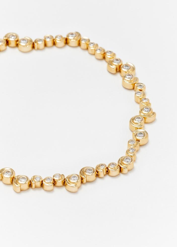 Yvonne Léon Bracelet Rivière Escargot Diamants Or Jaune