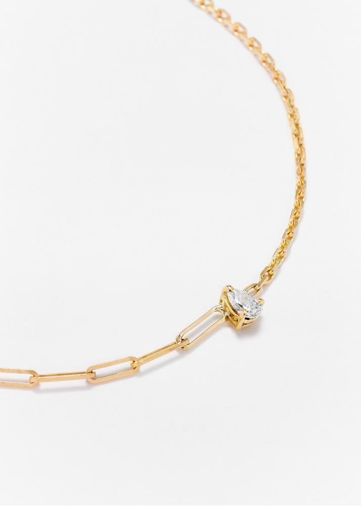 Yvonne Léon Bracelet Solitaire Diamant Poire Gm Or Jaune