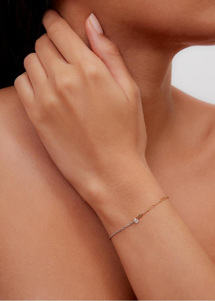 Yvonne Léon Bracelet Solitaire Diamant Poire Pm 2 Ors