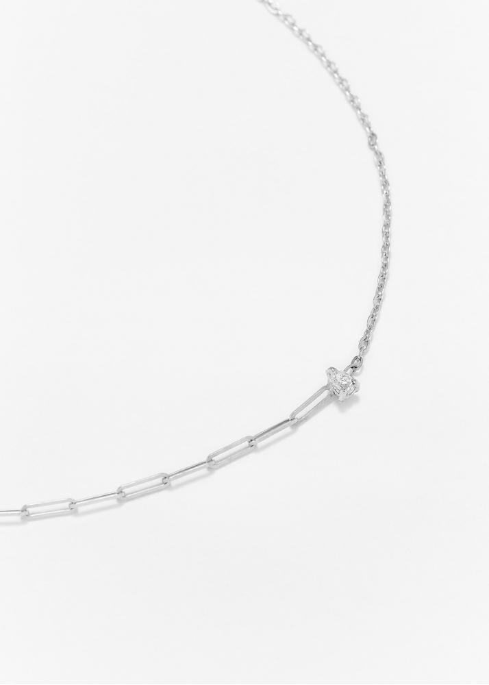 Yvonne Léon Bracelet Solitaire Diamant Poire Pm Or Blanc