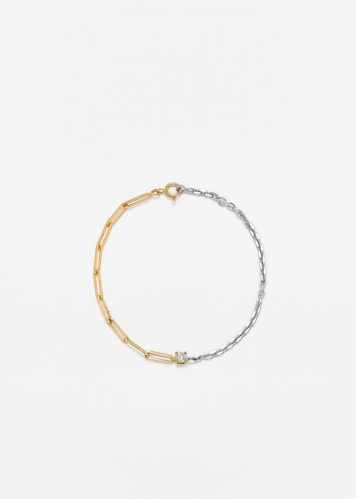 yvonne léon bracelet solitaire diamant rond gm 2 ors