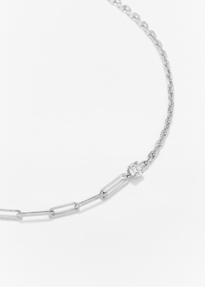 Yvonne Léon Bracelet Solitaire Diamant Rond Gm Or Blanc