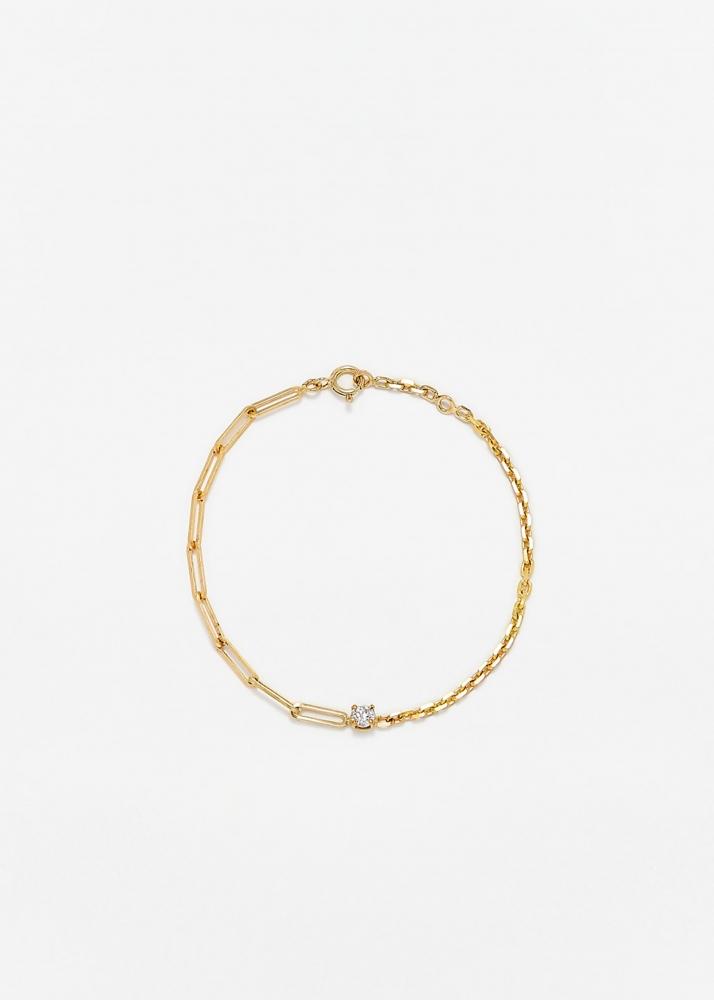 yvonne léon bracelet solitaire diamant rond gm or jaune