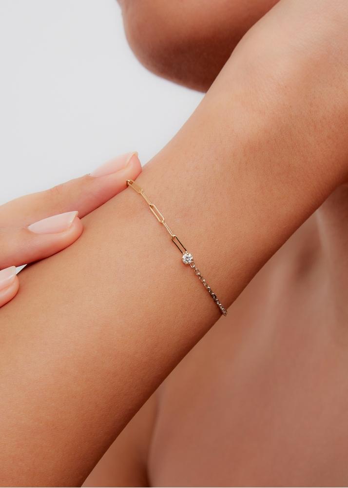 Yvonne Léon Bracelet Solitaire Diamant Rond Pm 2 Ors