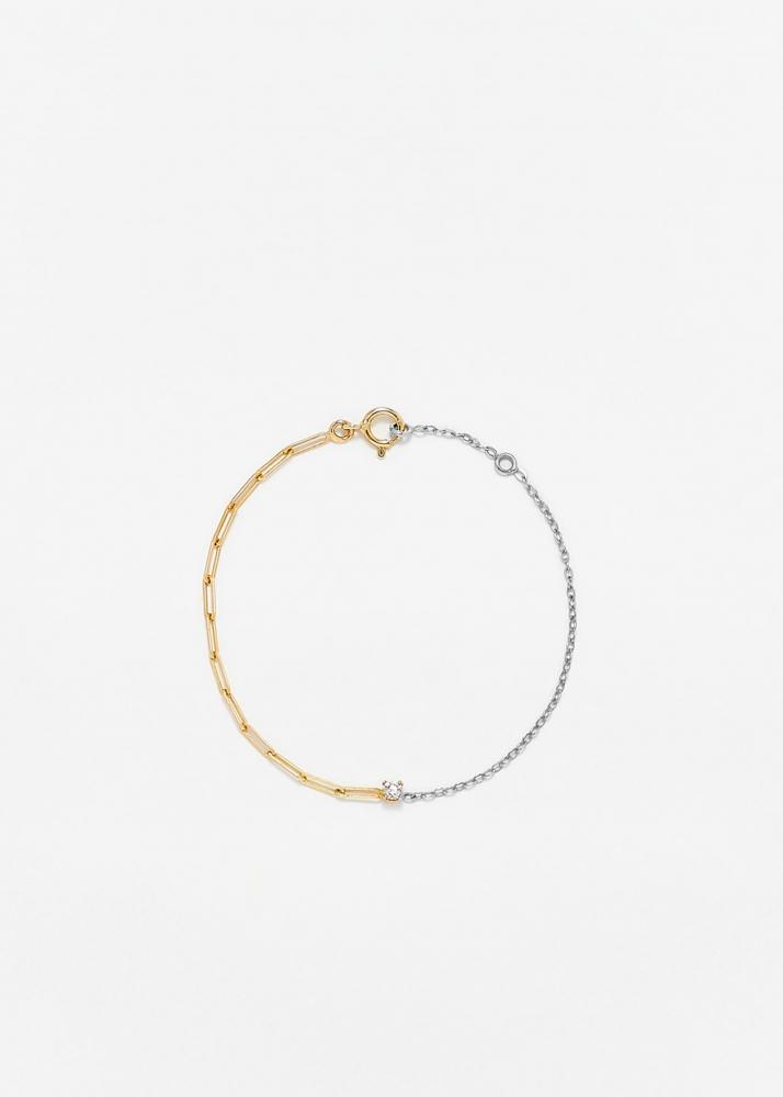 yvonne léon bracelet solitaire diamant rond pm 2 ors