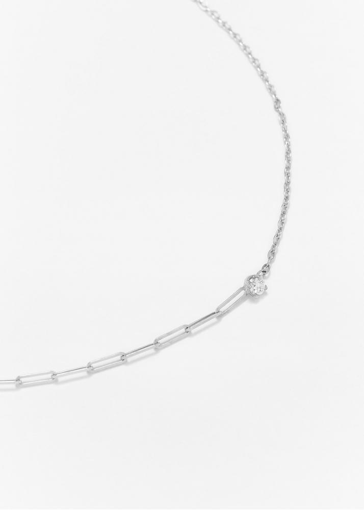 Yvonne Léon Bracelet Solitaire Diamant Rond Pm Or Blanc