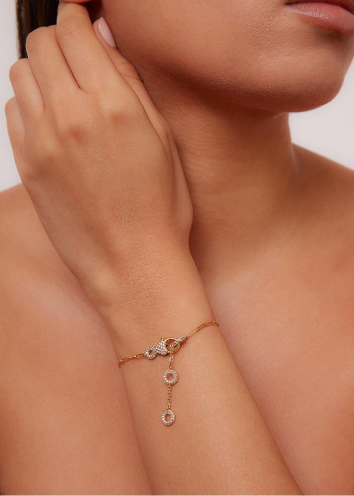 Yvonne Léon Bracelet Solitaire Donuts Diamants Pm Or Jaune