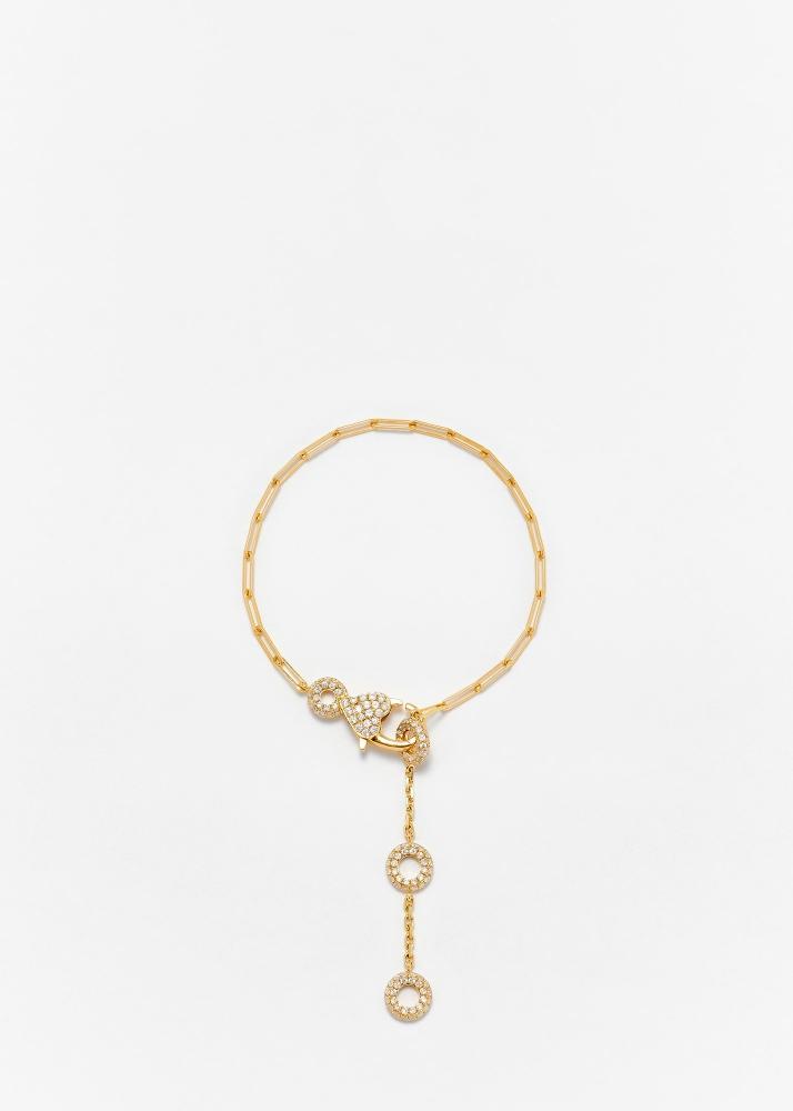 Yvonne Léon Bracelet Solitaire Donuts Diamants Pm Or Jaune