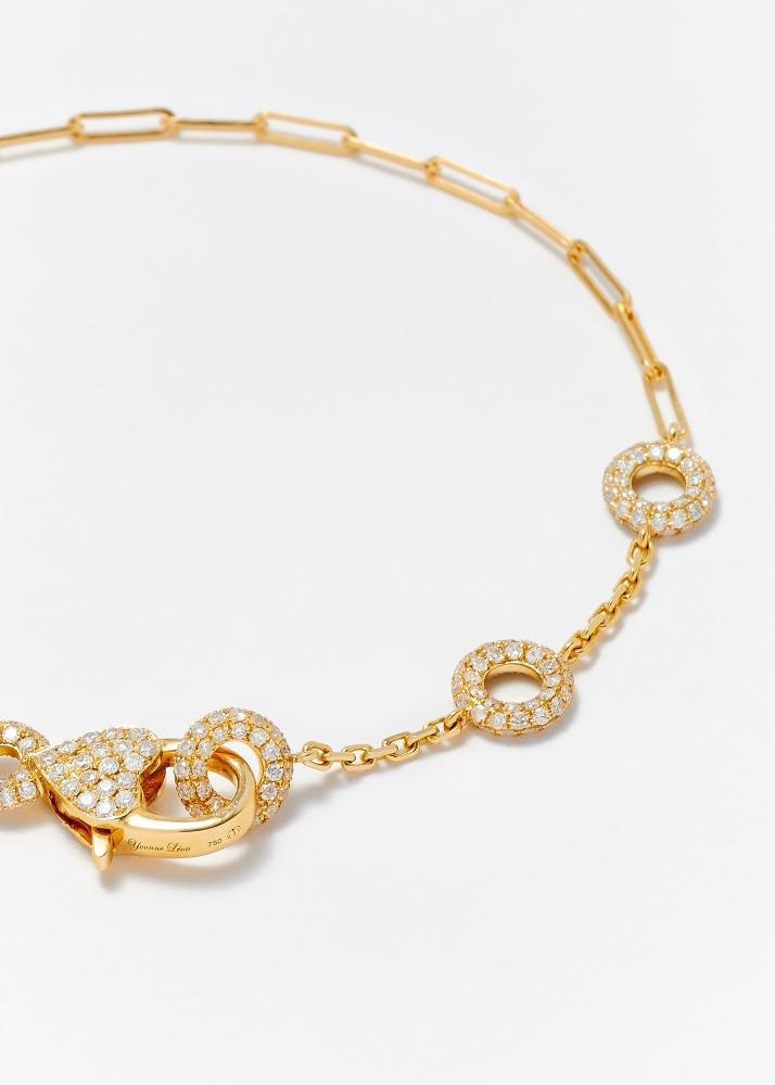 Yvonne Léon Bracelet Solitaire Donuts Diamants Pm Or Jaune