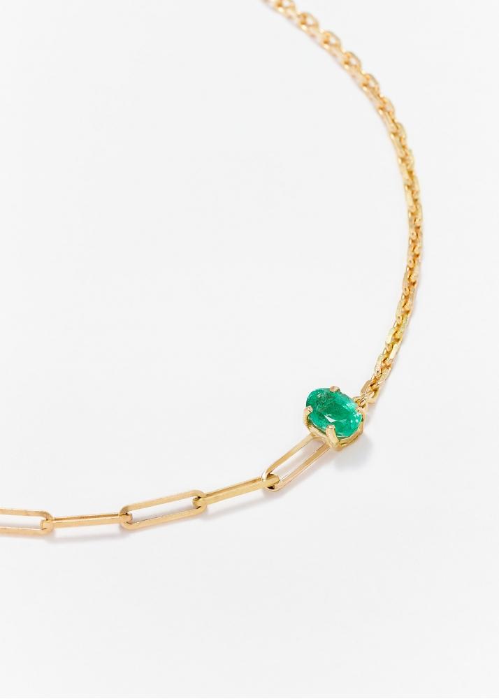 Yvonne Léon Bracelet Solitaire émeraude Gm Or Jaune
