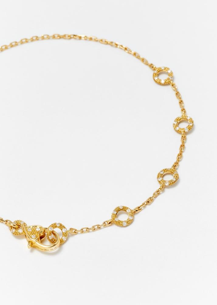 Yvonne Léon Bracelet Solitaire Mini Donuts Diamants Or Jaune