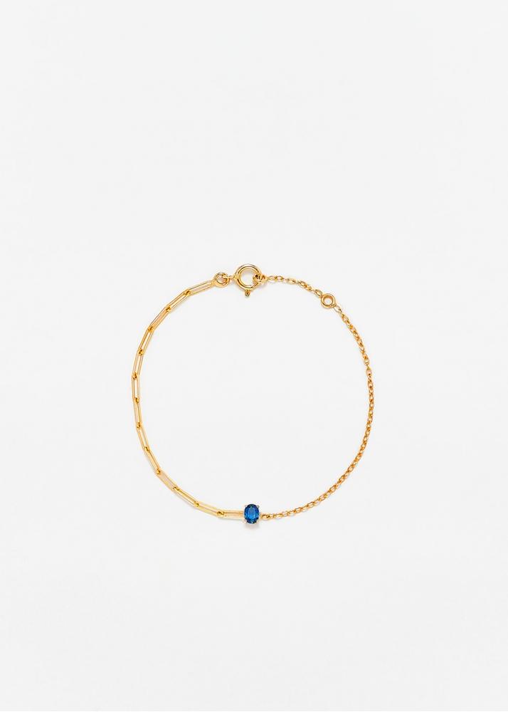 yvonne léon bracelet solitaire saphir bleu pm or jaune
