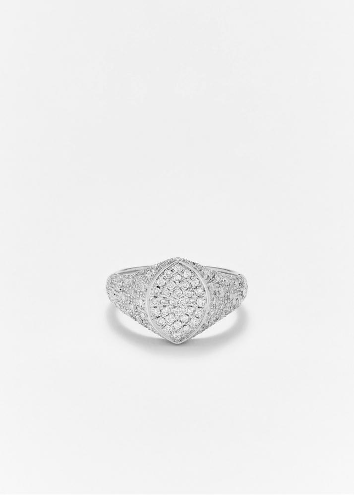 yvonne léon chevalière mini marquise diamants or blanc