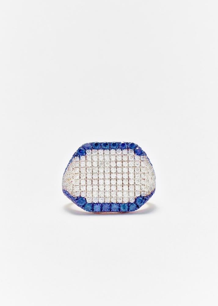 yvonne léon chevalière princesse diamants saphirs bleus or jaune