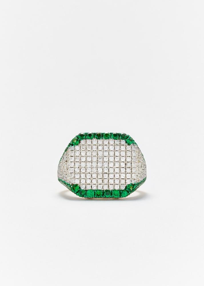 yvonne léon chevalière princesse diamants tsavorites or jaune