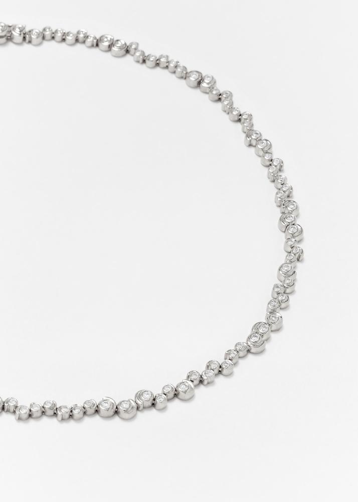 Yvonne Léon Collier Rivière Escargot Diamants Or Blanc