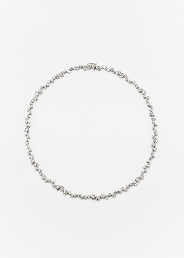 yvonne léon collier rivière escargot diamants or blanc