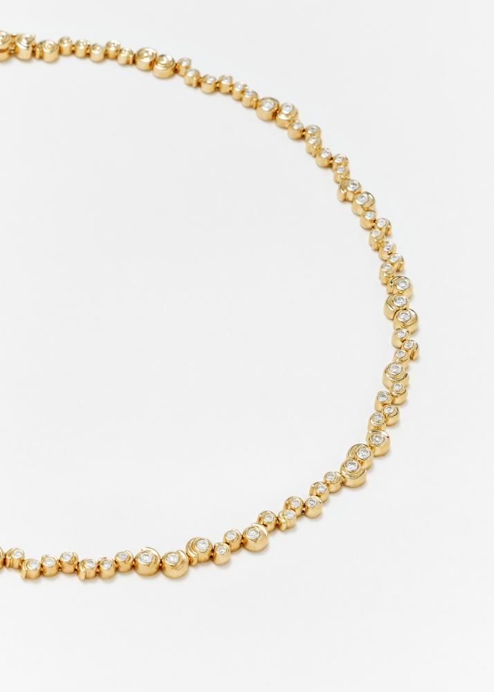 Yvonne Léon Collier Rivière Escargot Diamants Or Jaune