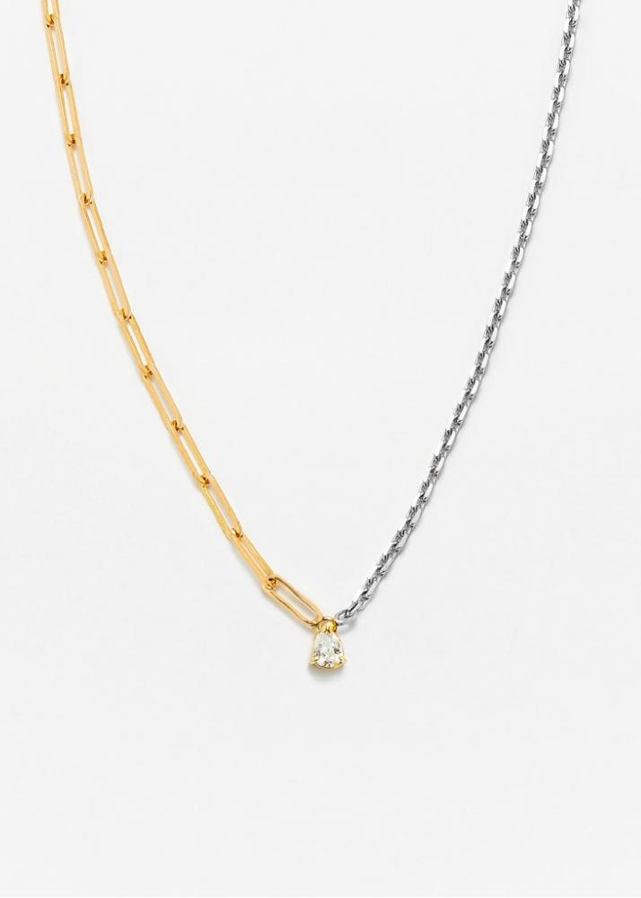 yvonne léon collier solitaire diamant poire gm 2 ors