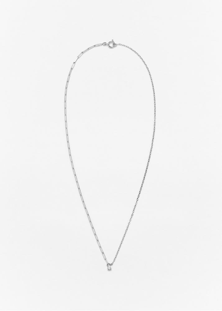 Yvonne Léon Collier Solitaire Diamant Poire Pm Or Blanc