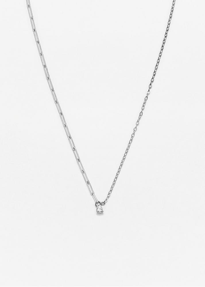 yvonne léon collier solitaire diamant poire pm or blanc