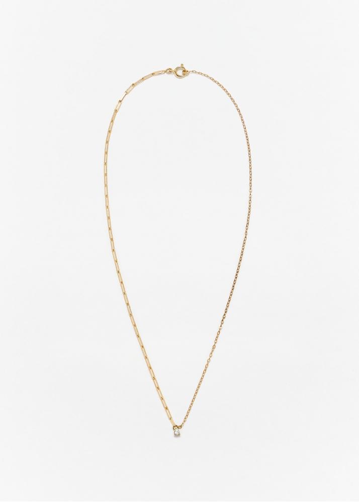 Yvonne Léon Collier Solitaire Diamant Poire Pm Or Jaune