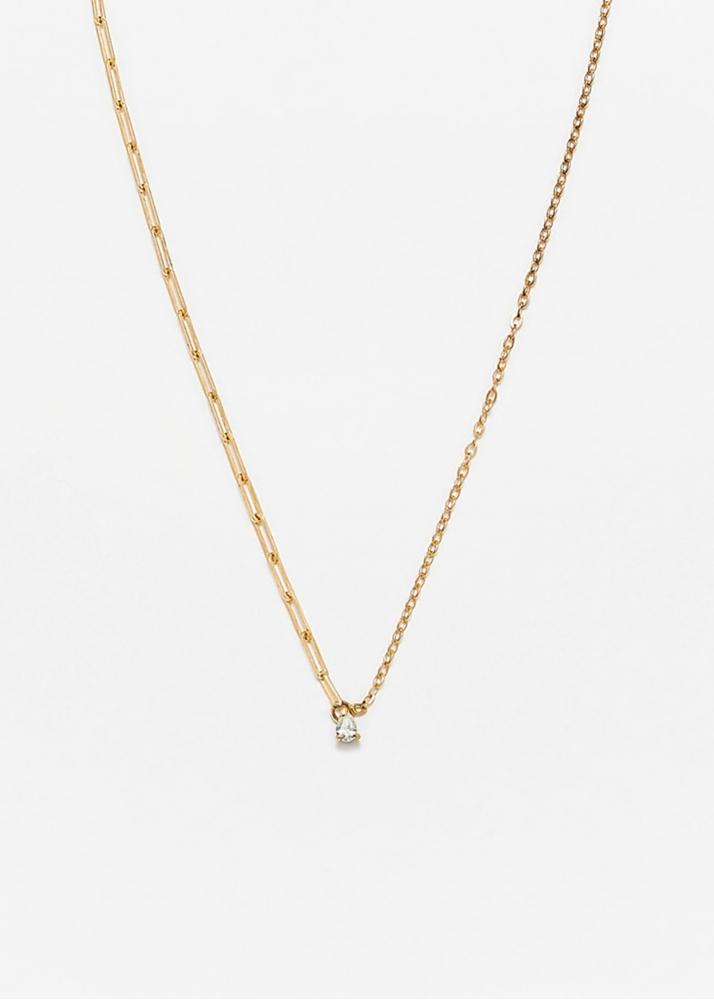 yvonne léon collier solitaire diamant poire pm or jaune