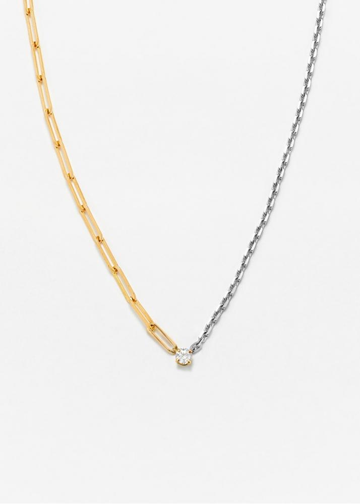 yvonne léon collier solitaire diamant rond gm 2 ors