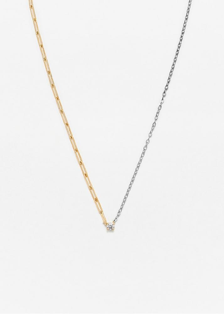 yvonne léon collier solitaire diamant rond pm 2 ors