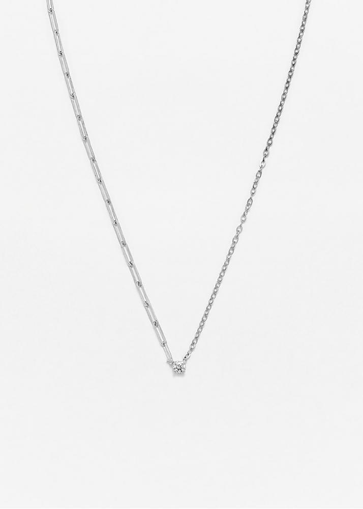 yvonne léon collier solitaire diamant rond pm or blanc