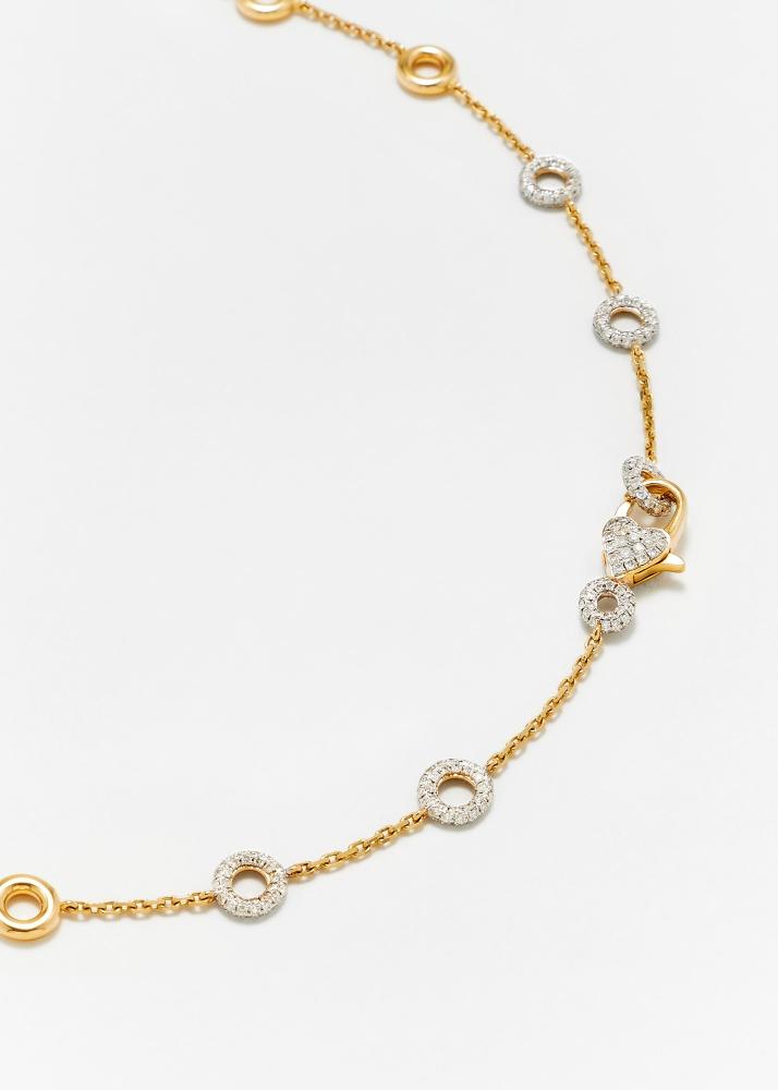 Yvonne Léon Collier Solitaire Full Donuts Pm Gold Diamants Or Jaune