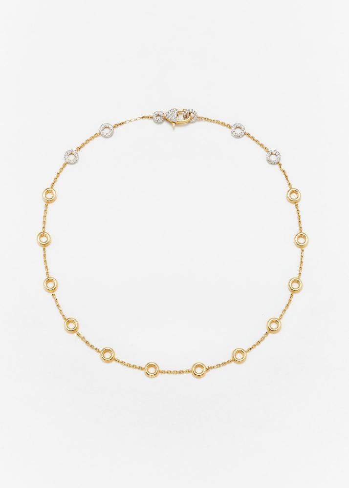 yvonne léon collier solitaire full donuts pm gold diamants or jaune