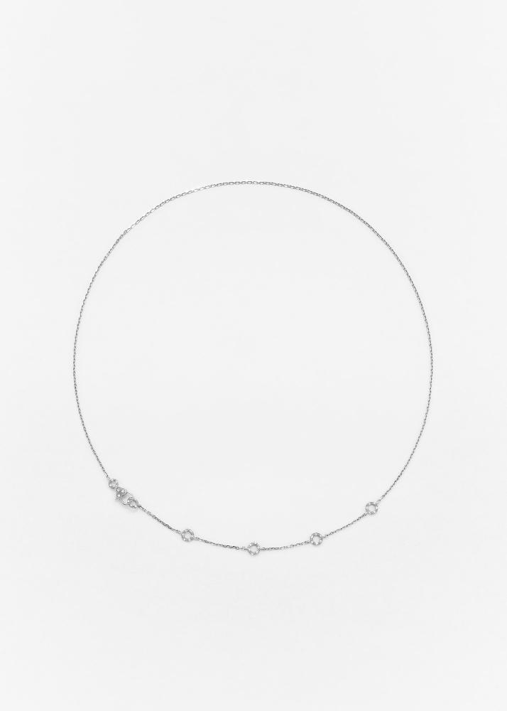 yvonne léon collier solitaire mini donuts diamants or blanc