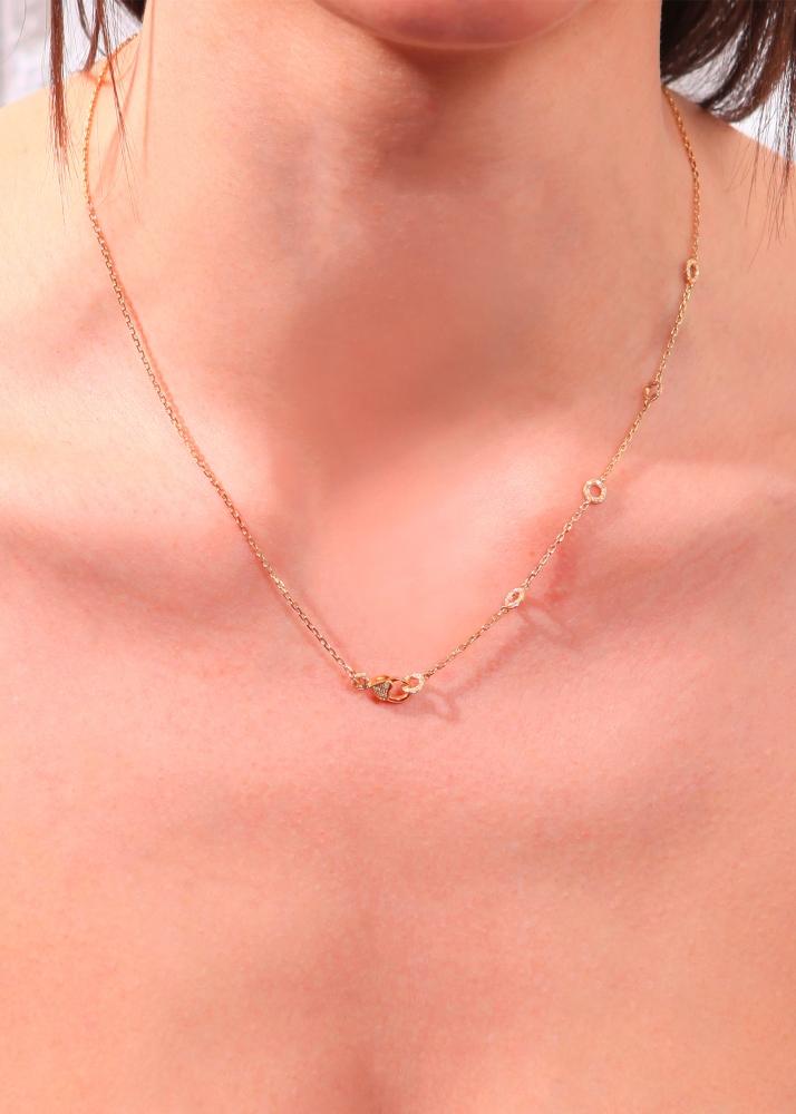 Yvonne Léon Collier Solitaire Mini Donuts Diamants Or Jaune