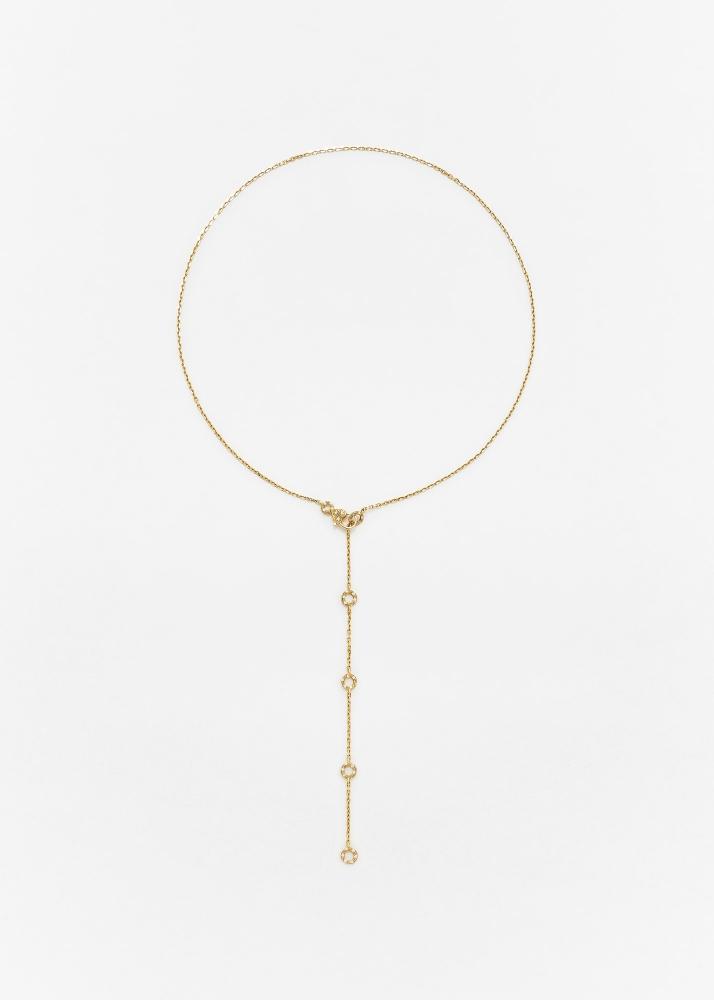 Yvonne Léon Collier Solitaire Mini Donuts Diamants Or Jaune