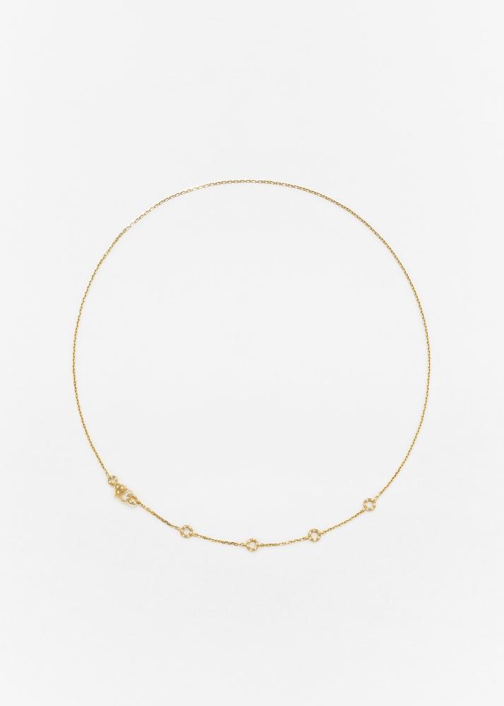 yvonne léon collier solitaire mini donuts diamants or jaune