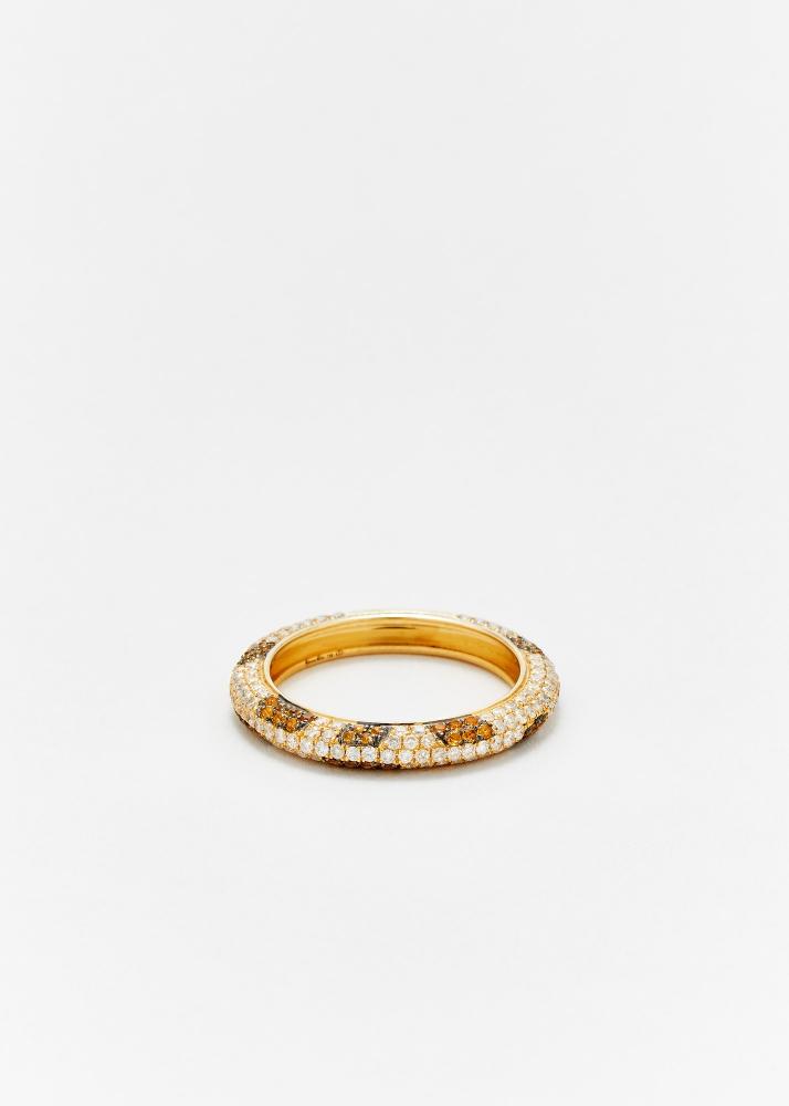 yvonne léon mini alliance léopard diamants or jaune