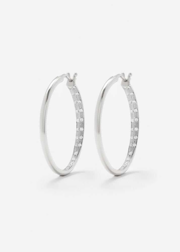 yvonne léon paire de créoles diamantées gm or blanc