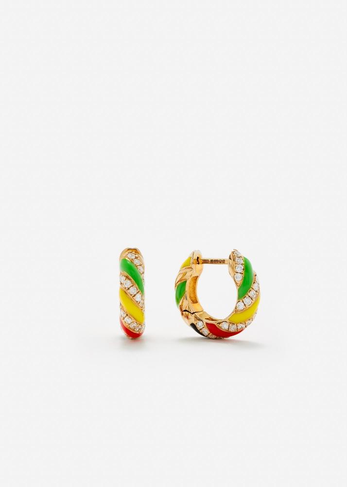 yvonne léon paire de créoles torsade jamaique diamants or jaune