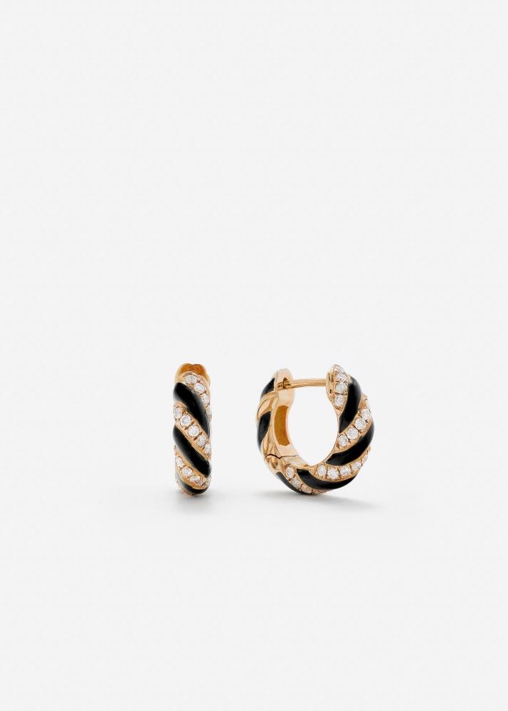 yvonne léon paire de créoles torsade noire diamants or jaune