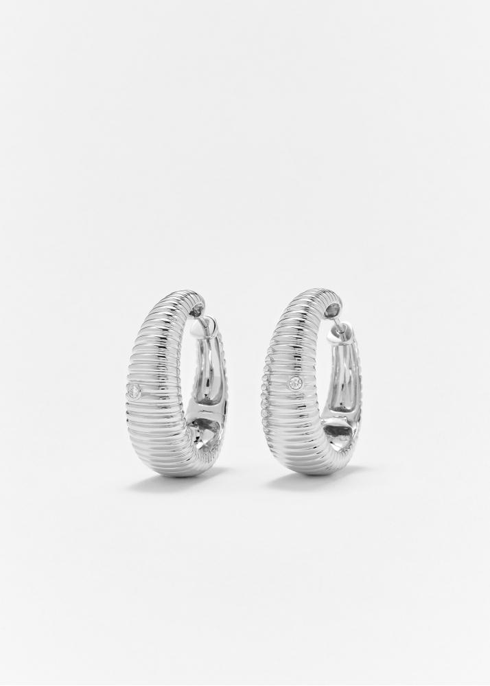 yvonne léon paire de maxi créoles berlingot or blanc