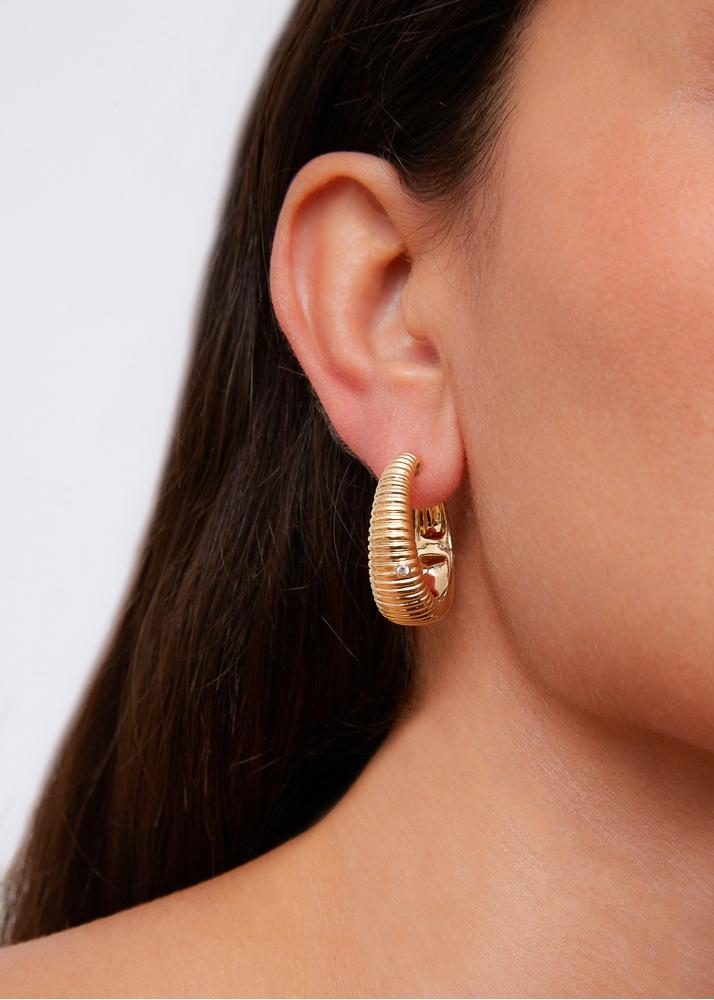 Yvonne Léon Paire De Maxi Créoles Berlingot Or Jaune