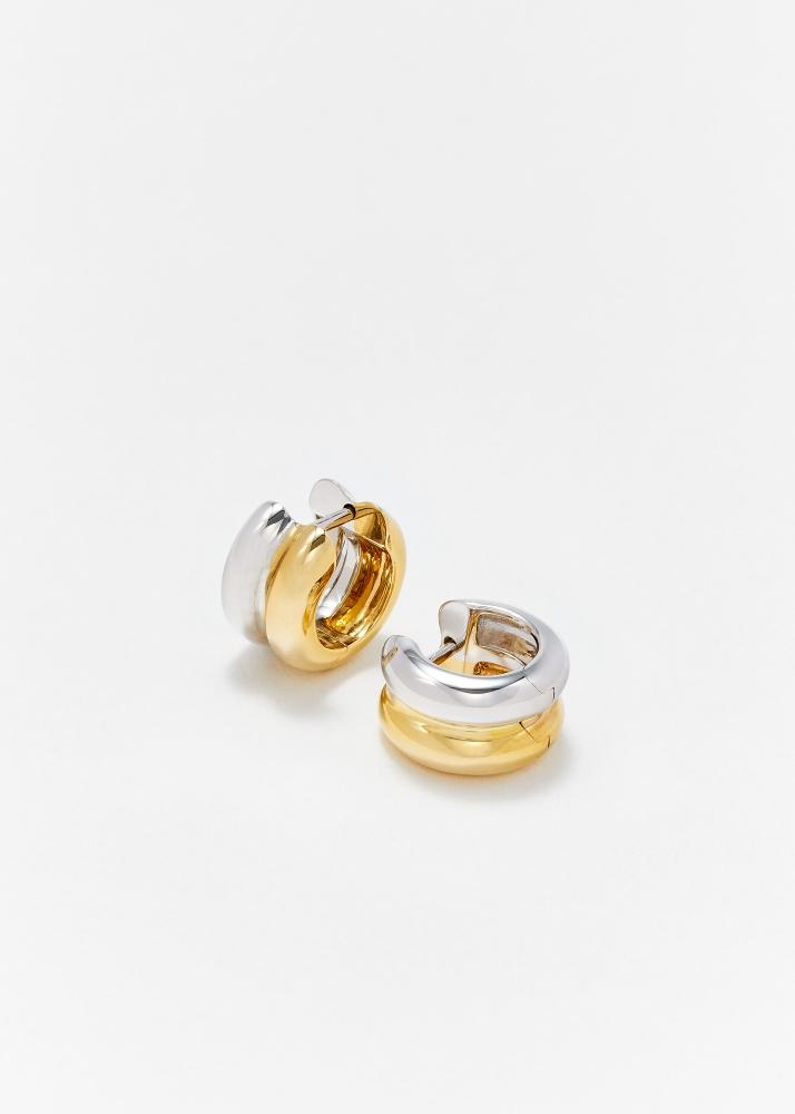 Yvonne Léon Paire De Mini Créoles Bouées Gold 2 Ors