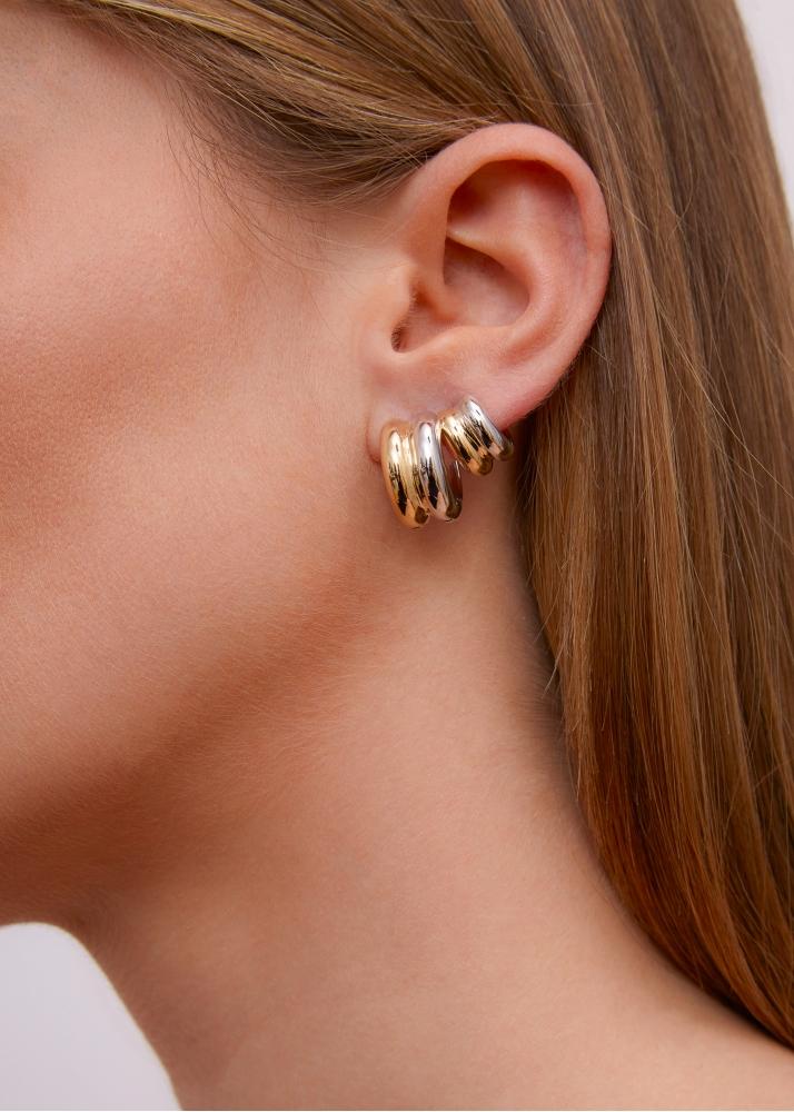 Yvonne Léon Paire De Mini Créoles Bouées Gold 2 Ors