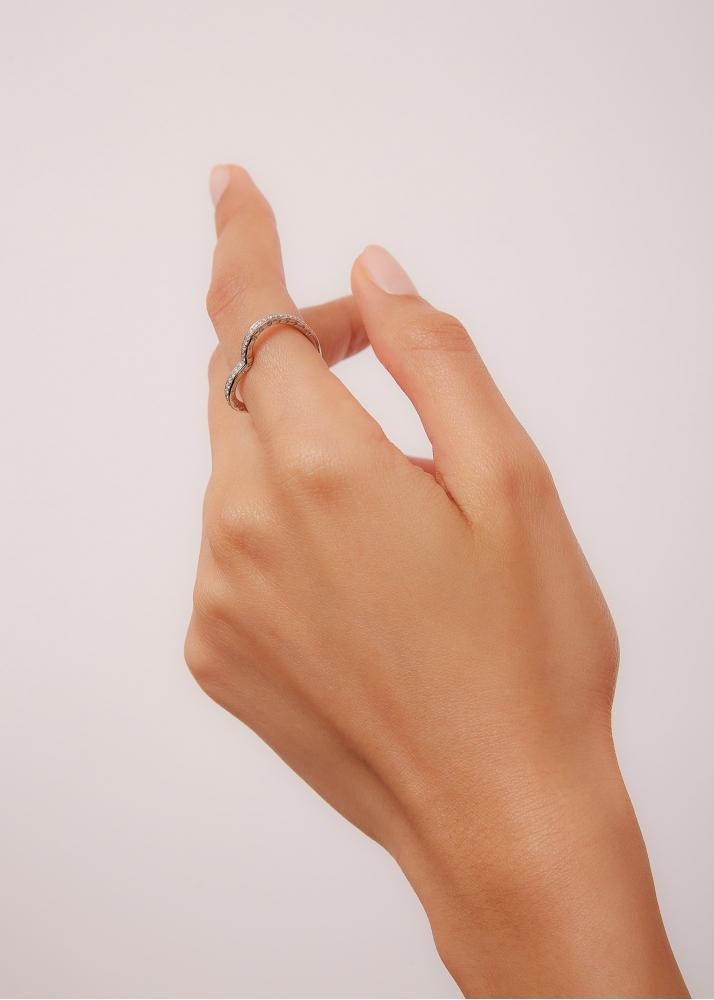 Yvonne Léon Alliance Coeur Diamants Or Blanc