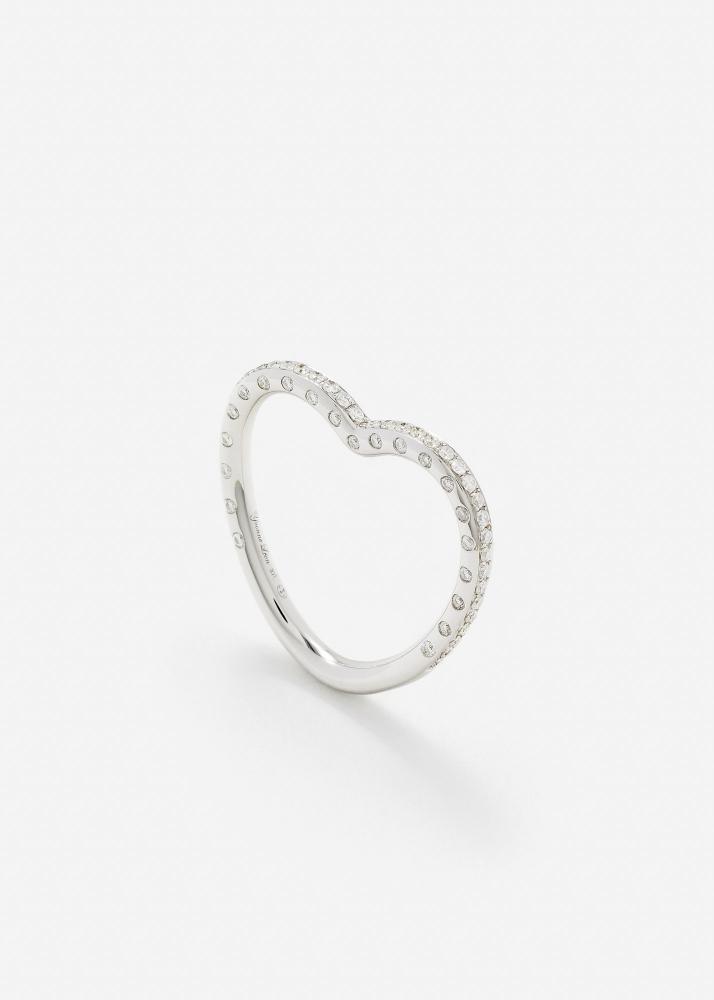 yvonne léon alliance coeur diamants or blanc