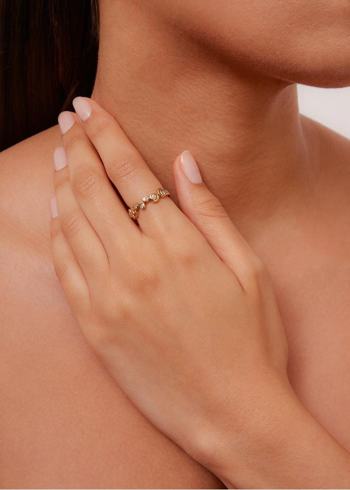 Yvonne Léon Alliance Escargot Diamants Or Jaune