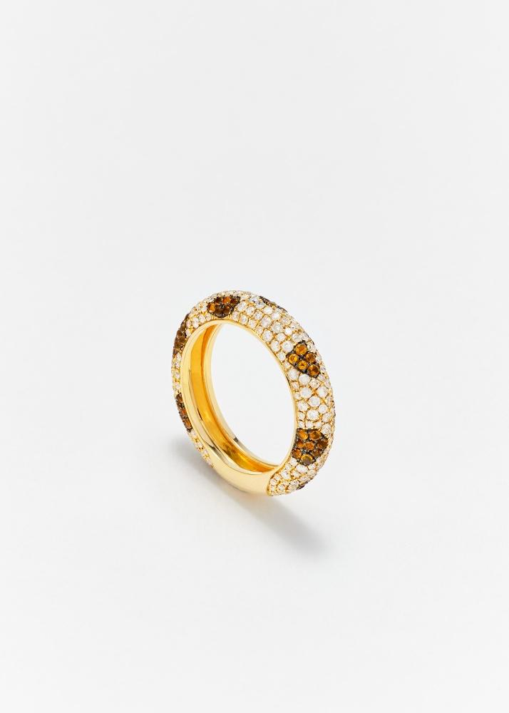 Yvonne Léon Alliance Léopard Diamants Or Jaune