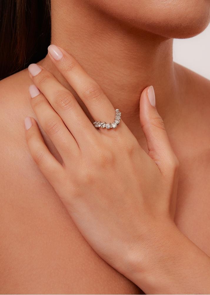 Yvonne Léon Alliance Maxi Vague Diamants Or Blanc