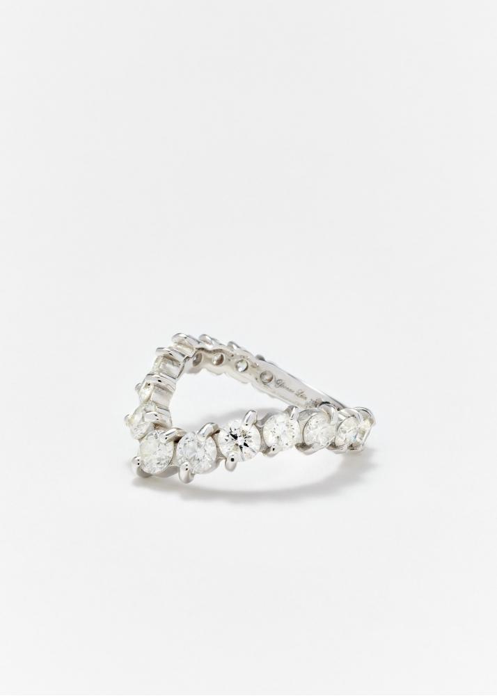 Yvonne Léon Alliance Maxi Vague Diamants Or Blanc